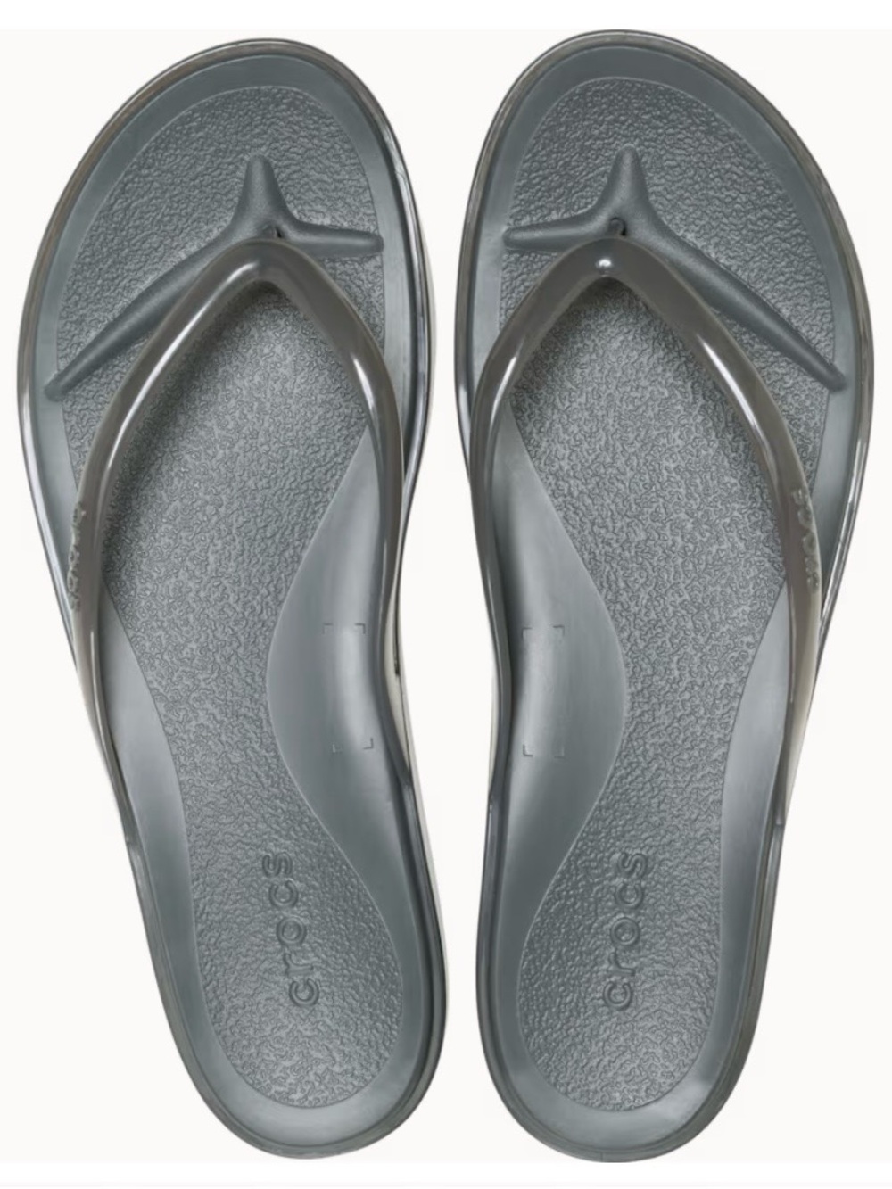 Crocs Miami Round Toe Flip Flop Sandals in Carbon Jelly